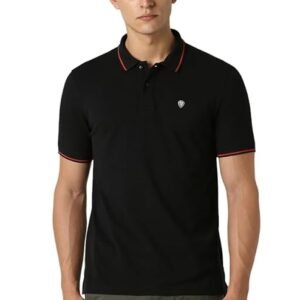 van heusen men's cotton solid regular fit collar polo t shirt